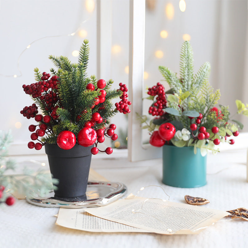 Artificial Red Berry Bonsai 10 Inch Christmas Decoration