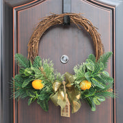 Artificial Christmas Lemon Wreath 12 Inch Silk Fruit Decor