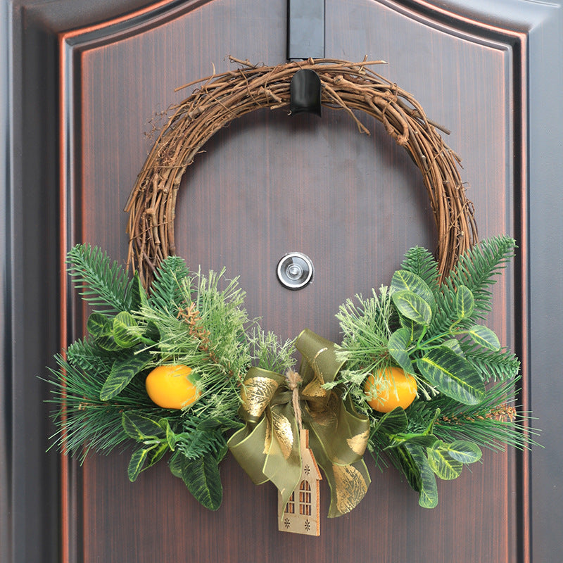Artificial Christmas Lemon Wreath 12 Inch Silk Fruit Decor