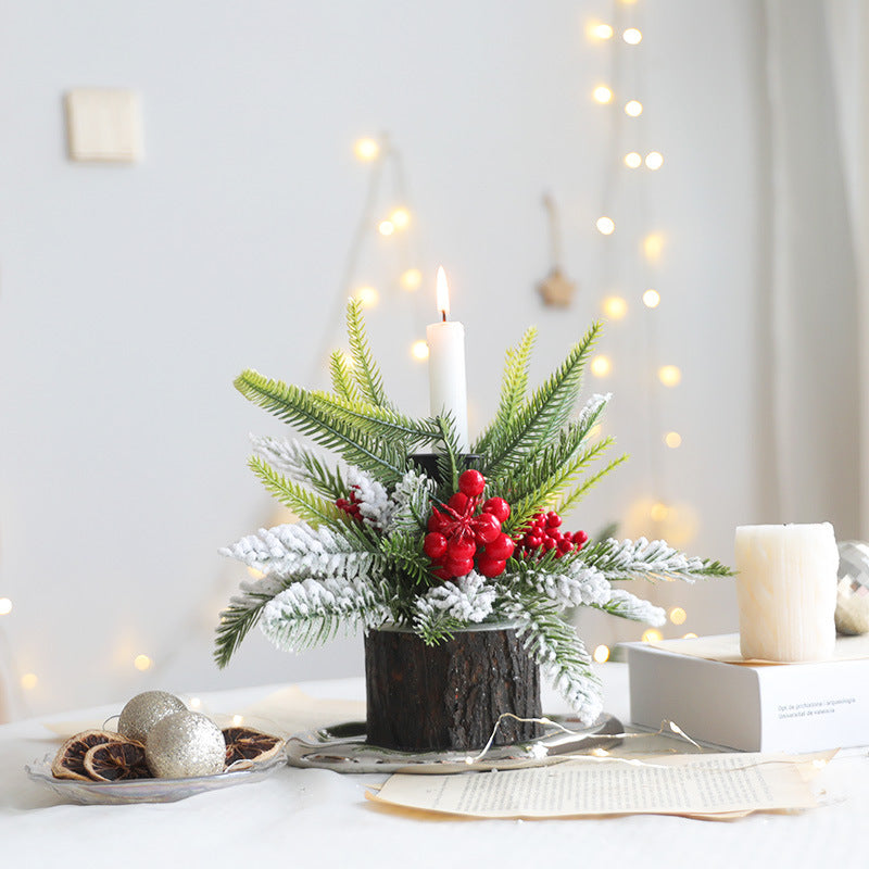 Christmas Tabletop Candle Holder Ornament 10.5 Inch Decorative Holiday Accent