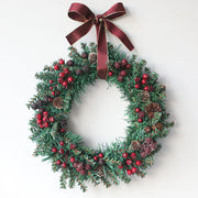 Christmas Red Berry Wreath 12 Inch Rattan Circle Foam Artificial Holiday Decor