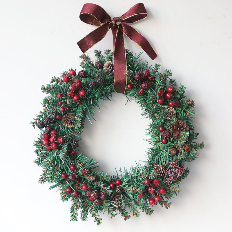 Christmas Red Berry Wreath 12 Inch Rattan Circle Foam Artificial Holiday Decor