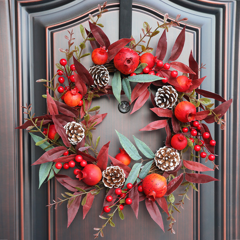 Pomegranate Artificial Wreath 14 Inch Autumn Winter Thanksgiving Decor Bulk Quantity