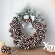 Christmas Pine Cone Wreath 35 Inch Artificial Log Decorative Holiday Door Accent