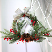 Christmas Red Berry Wreath Front Door Decoration 14 Inch Artificial Holiday Decor