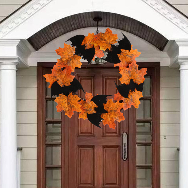 Halloween Mini Bat Wreath 10 Inch Artificial Decorative Accent