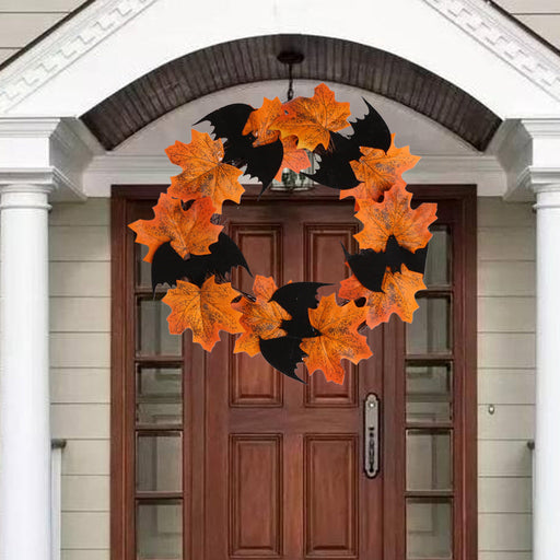 Halloween Mini Bat Wreath 10 Inch Artificial Decorative Accent