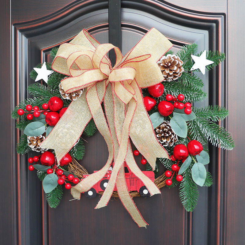 Christmas Berry Bow Wreath Artificial 20 Inch or 24 Inch Holiday Decoration