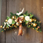 Christmas Glowing Horns Vine Wreath 24 Inch Artificial Holiday Decoration