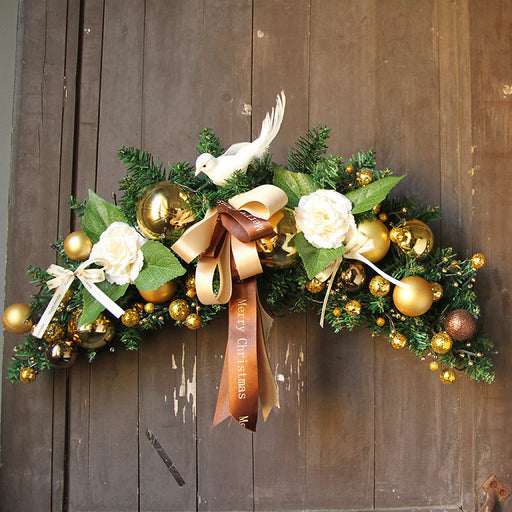 Christmas Glowing Horns Vine Wreath 24 Inch Artificial Holiday Decoration