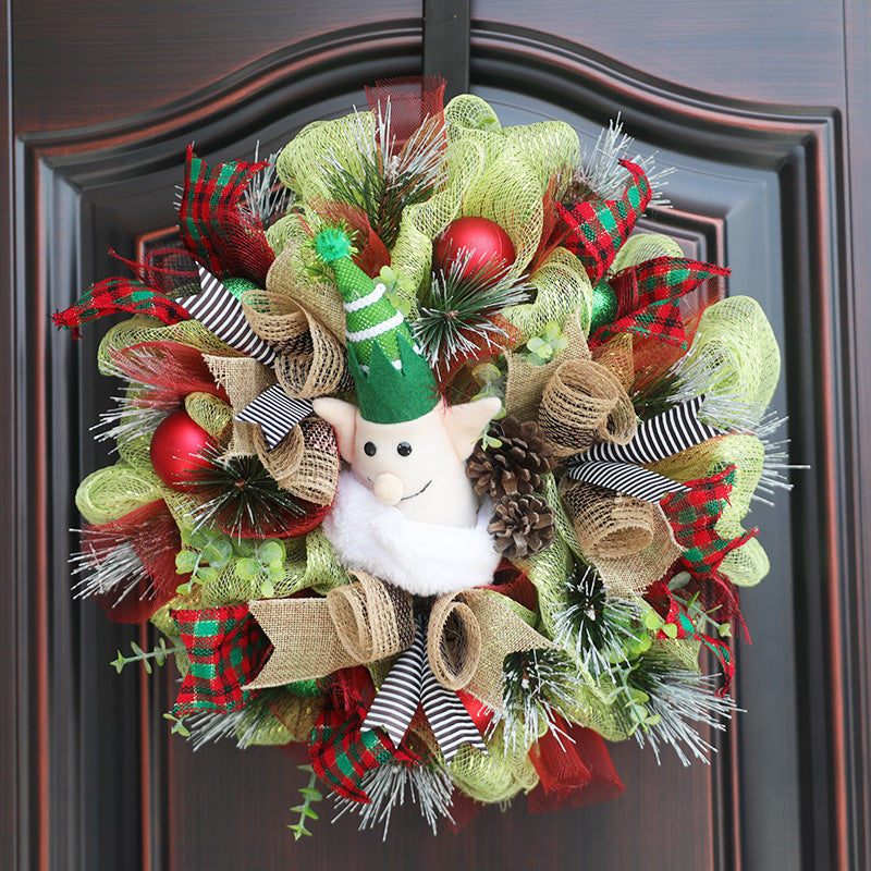 16 Inch Artificial Christmas Elf Wreath Bulk Quantity Holiday Decoration