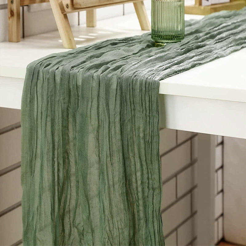 Bulk 120" Pink Cheesecloth Table Runner Spring  Boho Rustic Gauze Table Runner for Wedding Baby Shower and Birthday Party Decor Wholesale