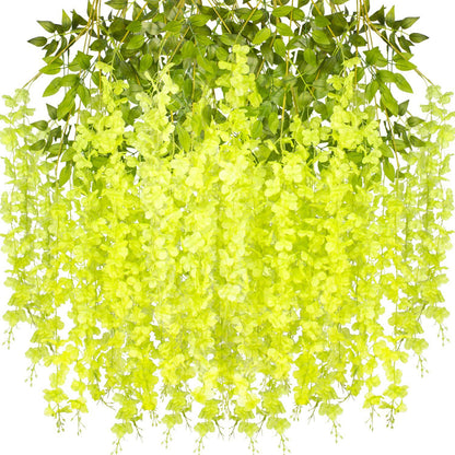 Premium Artificial Wisteria Garland 12 Piece Set  Realistic Hanging Flowers for Wedding Home Décor & Garden Party Arrangements