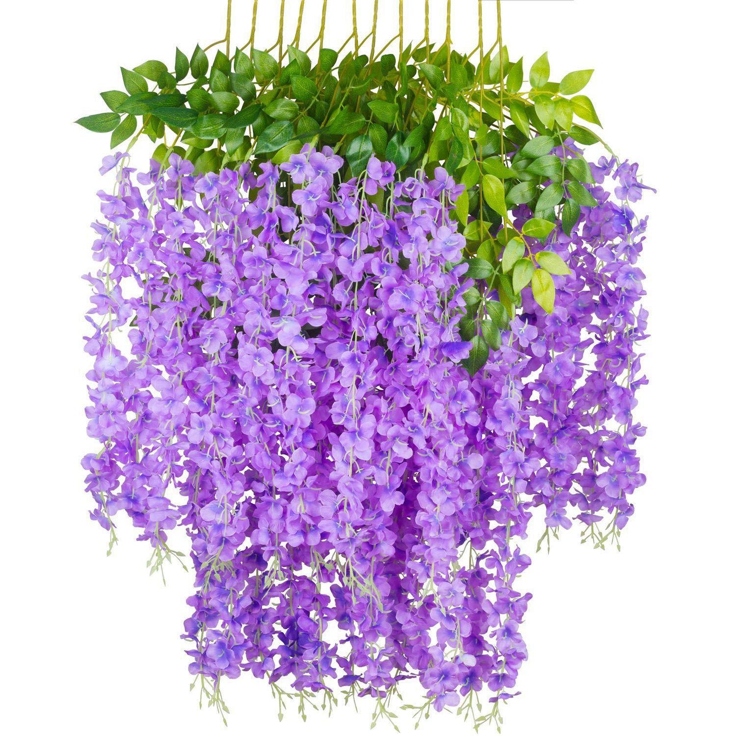Premium Artificial Wisteria Garland 12 Piece Set  Realistic Hanging Flowers for Wedding Home Décor & Garden Party Arrangements
