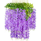 Bulk 12 Pcs Artificial Wisteria Hanging Flowers Garland Hanging Flowers for Home Party Wedding Decoration Wholesale