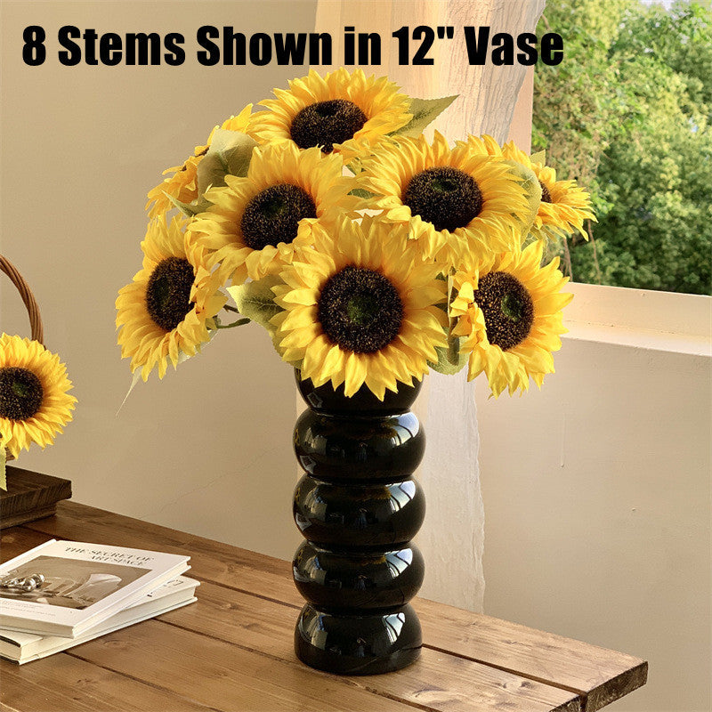 18 Inch Artificial Sunflower Stems 10 Pcs Silk Flowers for Floral Arrangements Bulk