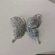 9-Piece Christmas Butterfly Decor Set 3D Glitter Double-Layer Hollow - TreeWallWreath Decor + 9 Clips