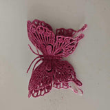 9-Piece Christmas Butterfly Decor Set 3D Glitter Double-Layer Hollow - TreeWallWreath Decor + 9 Clips