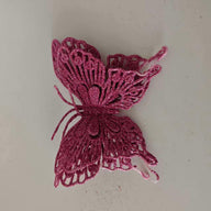 9-Piece Christmas Butterfly Decor Set 3D Glitter Double-Layer Hollow - TreeWallWreath Decor + 9 Clips