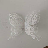 9-Piece Christmas Butterfly Decor Set 3D Glitter Double-Layer Hollow - TreeWallWreath Decor + 9 Clips