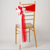 Bulk 2 Pcs Organza Back Flower Chair Sashes Wedding Banquet Decoration Wholesale