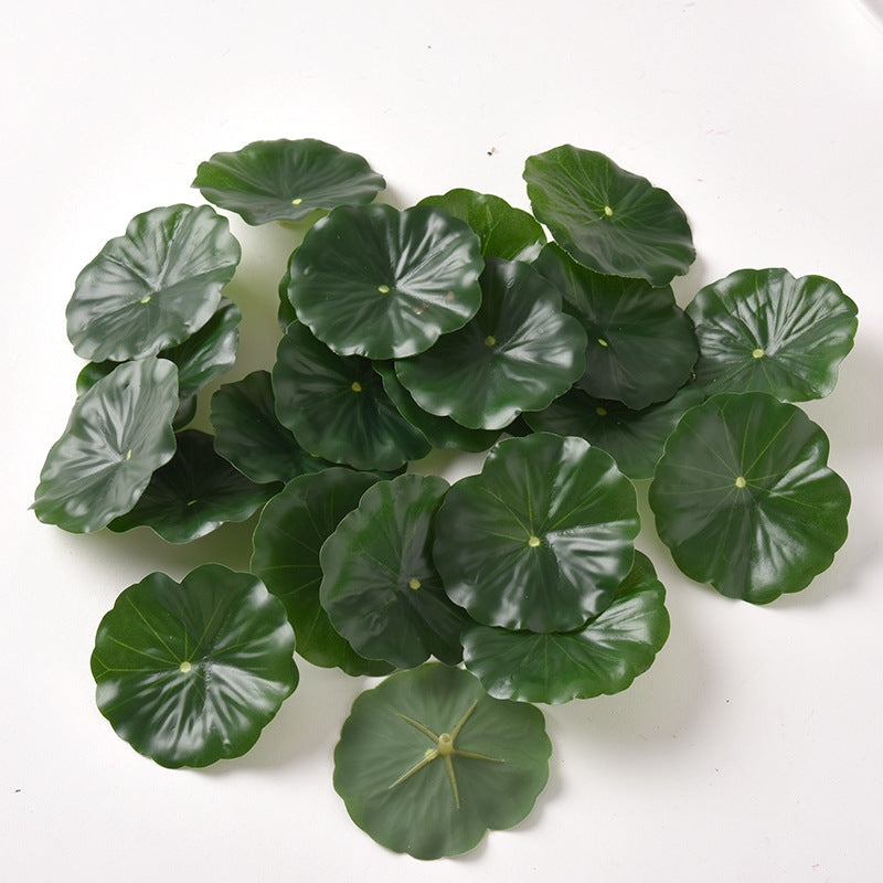 100 Pcs Mini Lotus Leaves 2.3 Inch Artificial Green Decorative Leaves for Aquarium Cake Presentation Packaging
