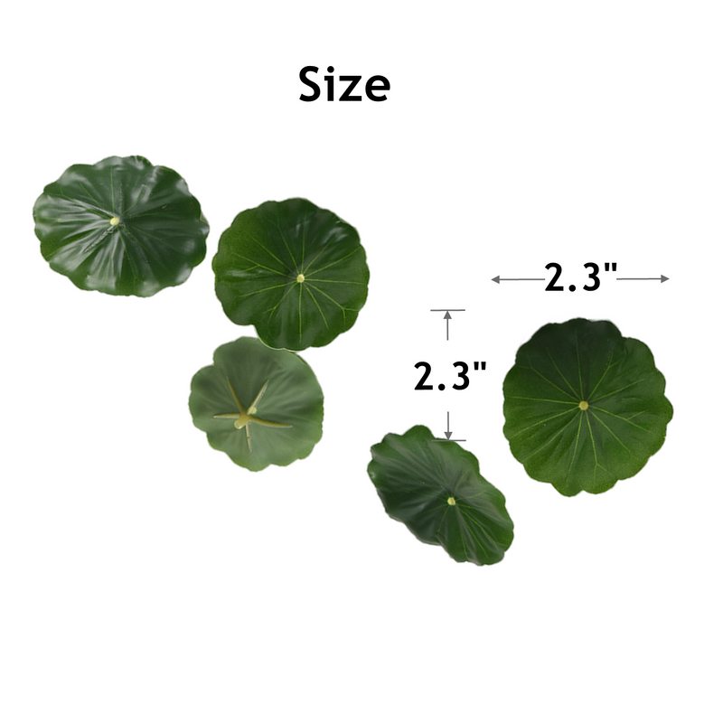 100 Pcs Mini Lotus Leaves 2.3 Inch Artificial Green Decorative Leaves for Aquarium Cake Presentation Packaging
