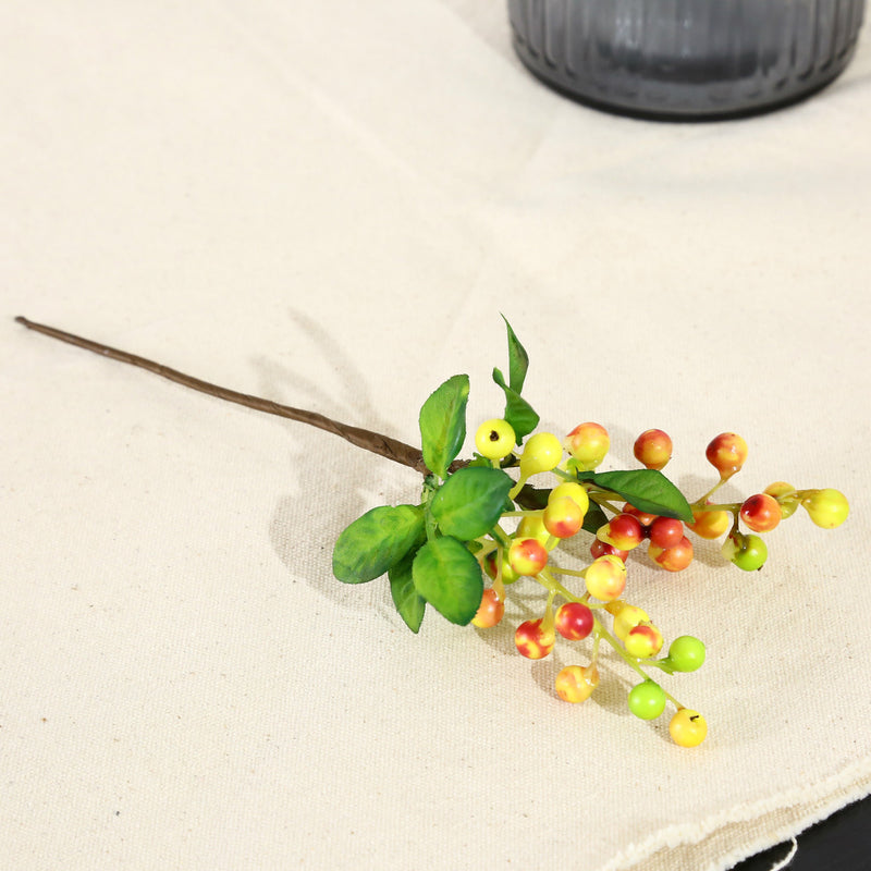 Red Berry Christmas Foam Fruit, Artificial Holly Berry Stem, 9", Plastic, Holiday Decor, Wedding Centerpiece, DIY Floral Arrangement