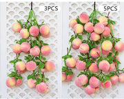 20 Inch Artificial Peach String Hanging Decoration, 1 Pc, Lifelike Simulation