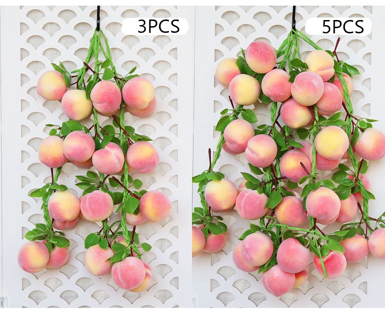 20 Inch Artificial Peach String Hanging Decoration, 1 Pc, Lifelike Simulation