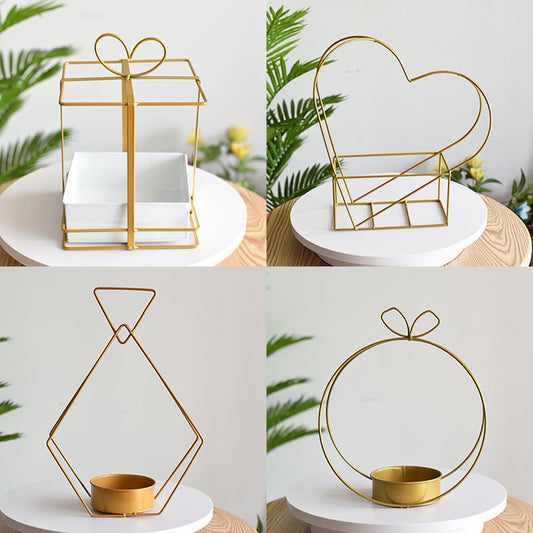 Bulk 1 Pc Metal Geometric Flower Stand Gold Plated Hanging Vase for Wedding Home Office Centerpiece Decor Wholesale