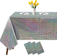 Bulk Vibrant Rainbow Disposable Tablecloth 54x108 Inches Ideal for Birthday Parties Buffets Disco and Mermaid Themed Decor Wholesale