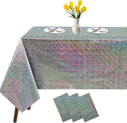 Bulk Vibrant Rainbow Disposable Tablecloth 54x108 Inches Ideal for Birthday Parties Buffets Disco and Mermaid Themed Decor Wholesale