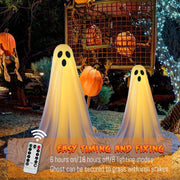Extra Tall Adjustable Spooky Ghost Halloween Decor Lighted Decoration