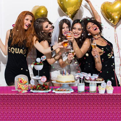 Bulk Vibrant Rainbow Disposable Tablecloth 54x108 Inches Ideal for Birthday Parties Buffets Disco and Mermaid Themed Decor Wholesale