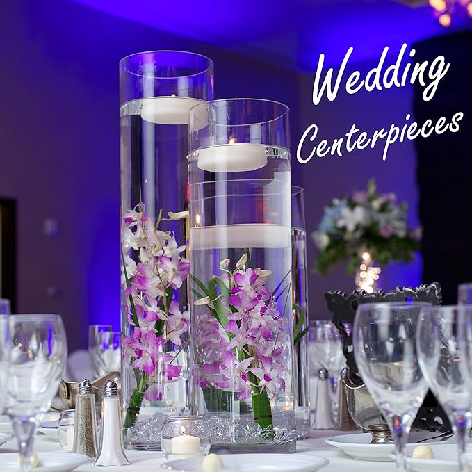 Bulk 2 Pcs Clear Cylinder Acrylic Vases Cylinder Floating Candle Holders For Centerpieces Wedding Home Decoration Wholesale