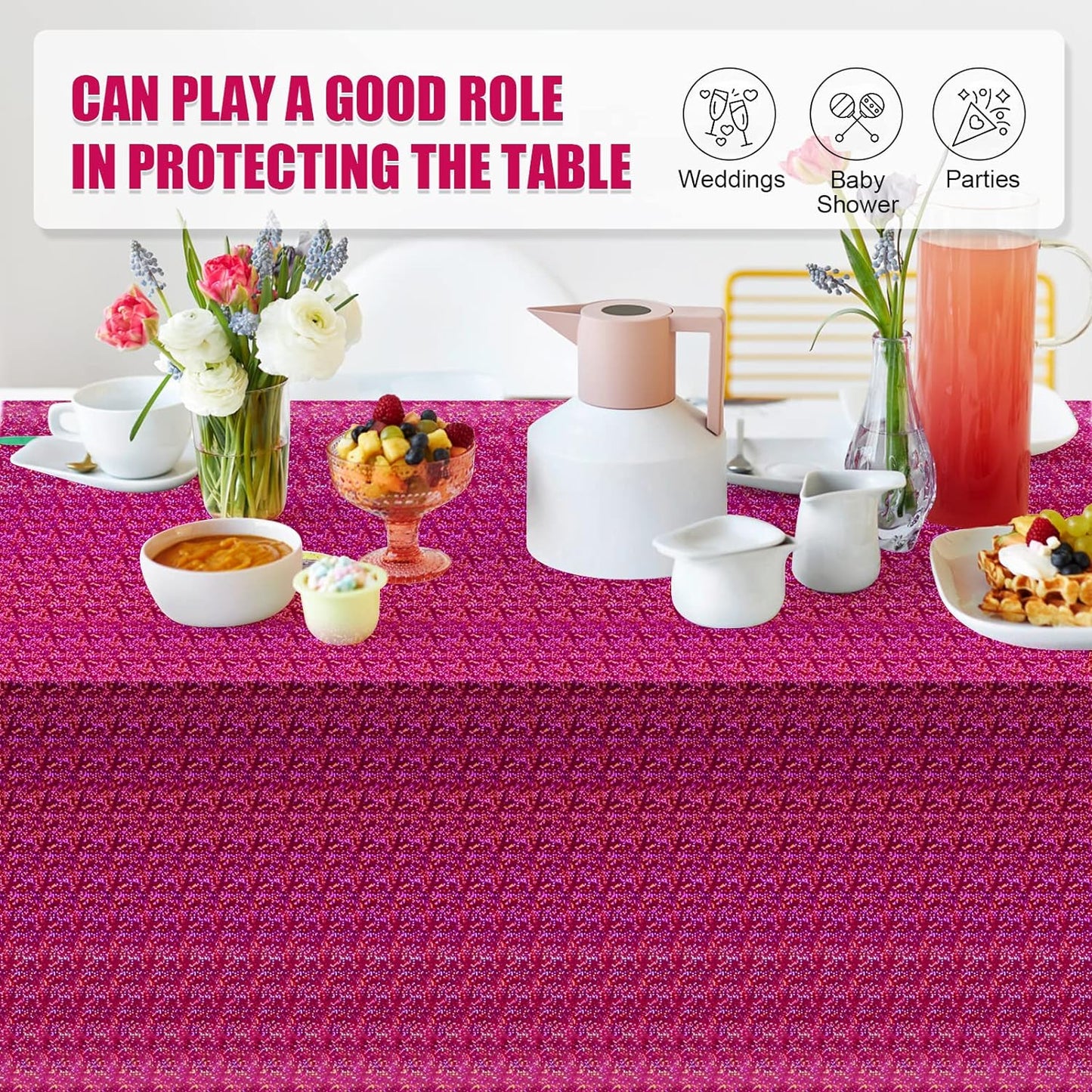 Bulk Vibrant Rainbow Disposable Tablecloth 54x108 Inches Ideal for Birthday Parties Buffets Disco and Mermaid Themed Decor Wholesale