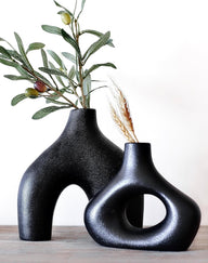 Bulk Nordic Donut Vase Handmade Ceramic Hollow Vases for Olive Branches & Table Centerpieces Minimalist Modern Home Decor for Wedding Shelf Office Console Entryway Sculptural Neutral Décor Wholesale