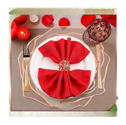 Bulk 2Pcs Irregularity Placemat Heat-Resistant PVC Placemat 15 inch Non-Slip Table Mats Wholesale