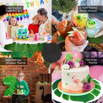 Premium 108 Count Tropical Foliage 2 Set  6 Sizes Artificial Palm Leaves with Stems Luau Safari Wedding Durable All Weather Décor