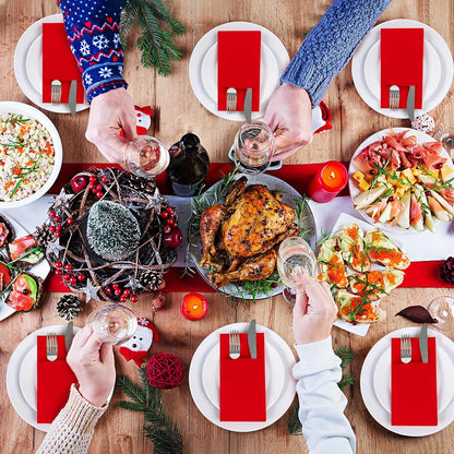 Bulk 100 Pcs 16.5" x 16.5" Premium Dinner Napkins with Flatware Pocket Soft Absorbent Cloth for Kitchen Parties Weddings Events Wholesale