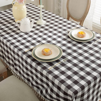 Bulk St. Patrick's Day Checkered Tablecloth Washable Buffalo Plaid with Tassel Suitable for Kitchen and Dining Room Decor Wholesale