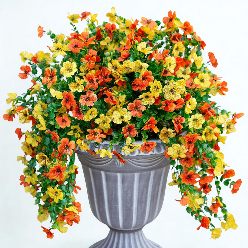 2 Pcs Artificial Hanging Flowers UV Fade Resistant Outdoor Decor for Porch Patio Balcony