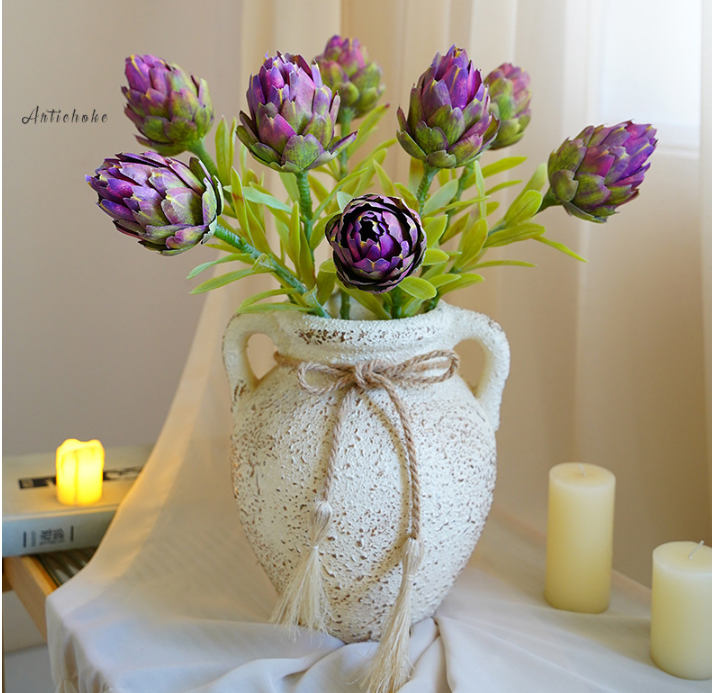 22 Inch Faux Artichoke Fruit Stem Bulk Quantity Artificial Plant Decor