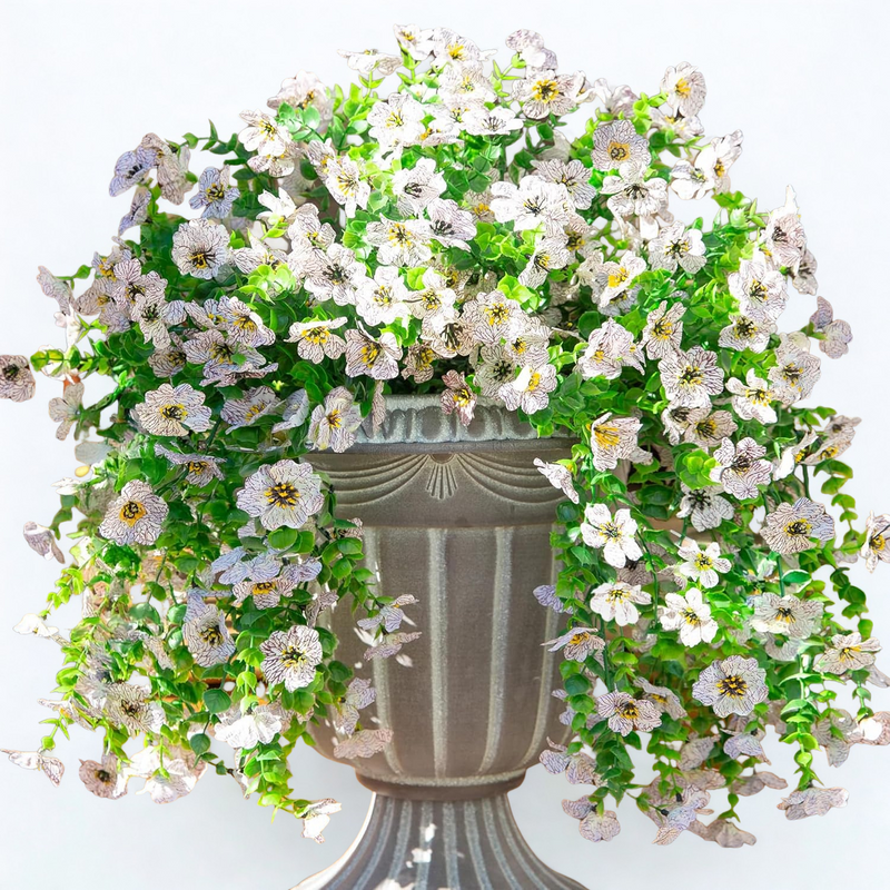 2 Pcs Artificial Hanging Flowers UV Fade Resistant Outdoor Decor for Porch Patio Balcony