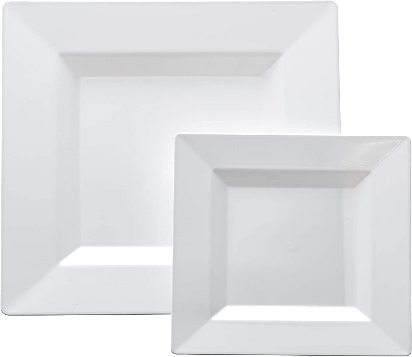 Bulk 50 Pcs White Square Disposable Plates Perfect for Christmas and Thanksgiving Parties Wholesale