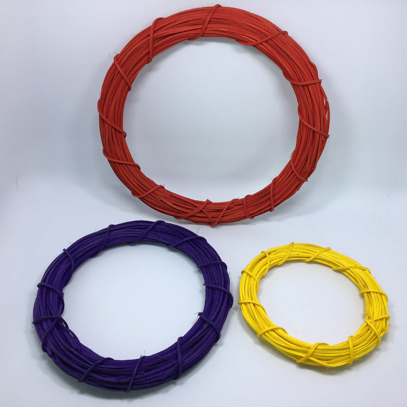 2 Pack Rattan Wreath Frames for DIY Crafts, Colorful, Bulk Wholesale