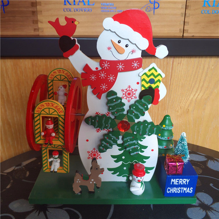 9.8 Inch Christmas Music Box with Santa and Snowmen Tabletop Musical Ornament Bulk Quantity