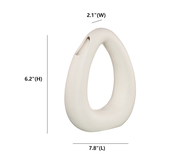 Bulk Hollow-out Ceramic Vases for Flowers U-shaped Ceramic Vase with Dual Openings Wholesale