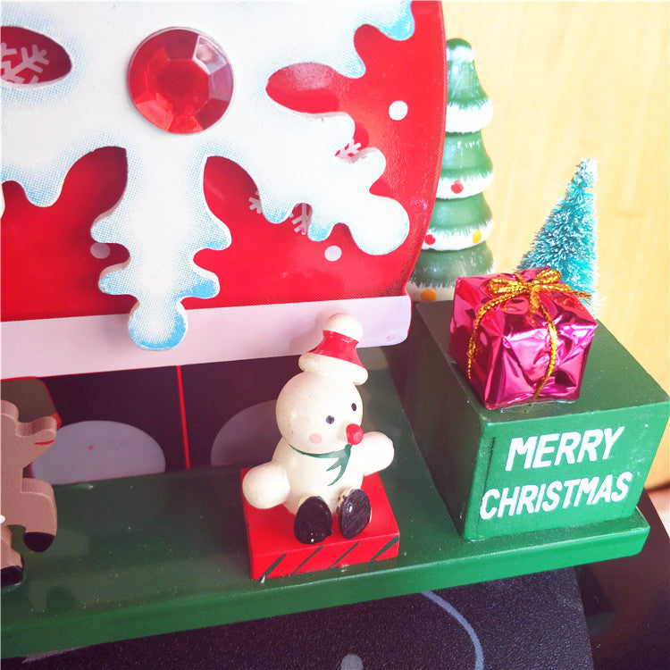 9.8 Inch Christmas Music Box with Santa and Snowmen Tabletop Musical Ornament Bulk Quantity